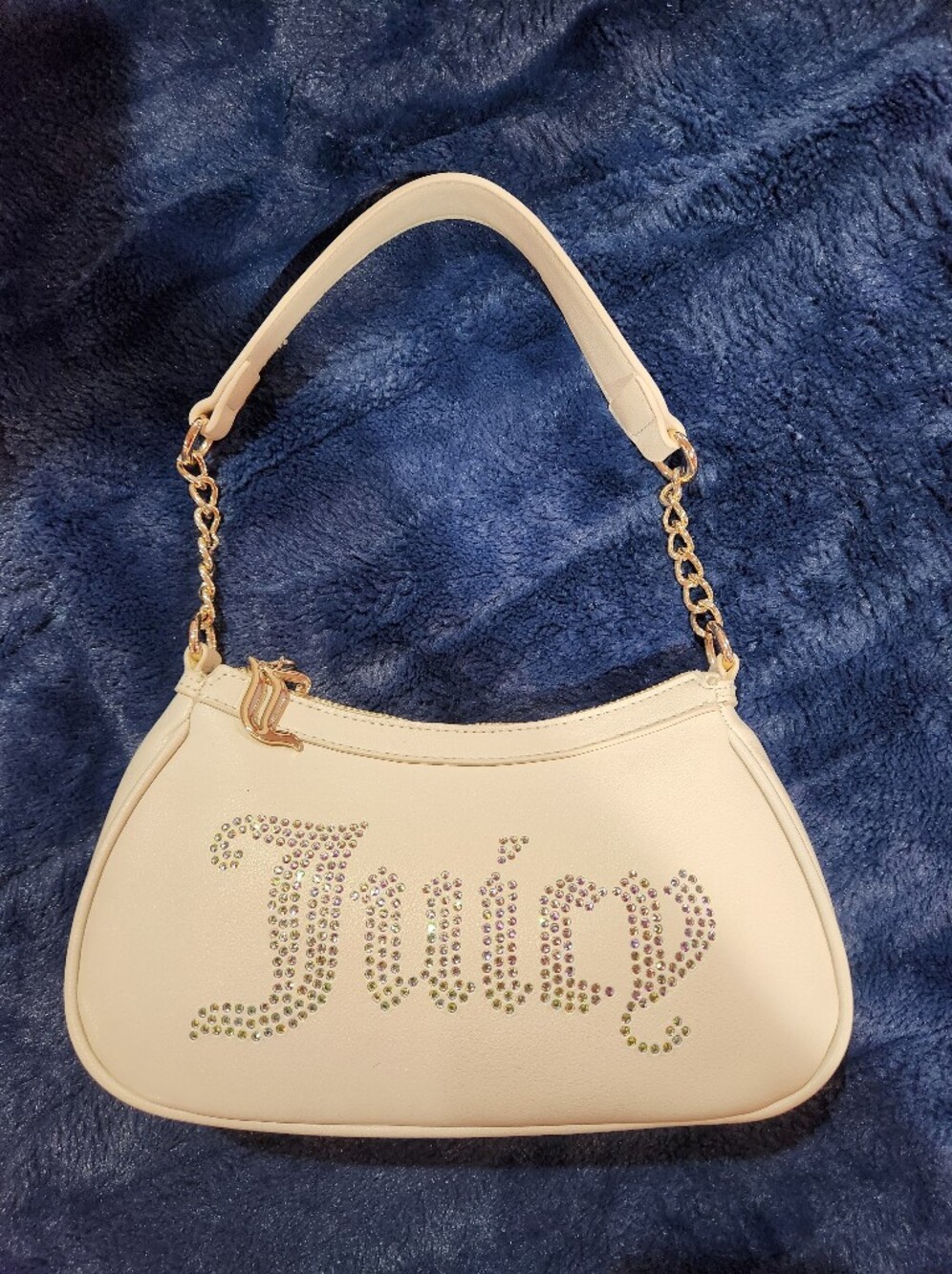 Juicy Couture Cream Shoulder Bag with Crystal Juicy Logo